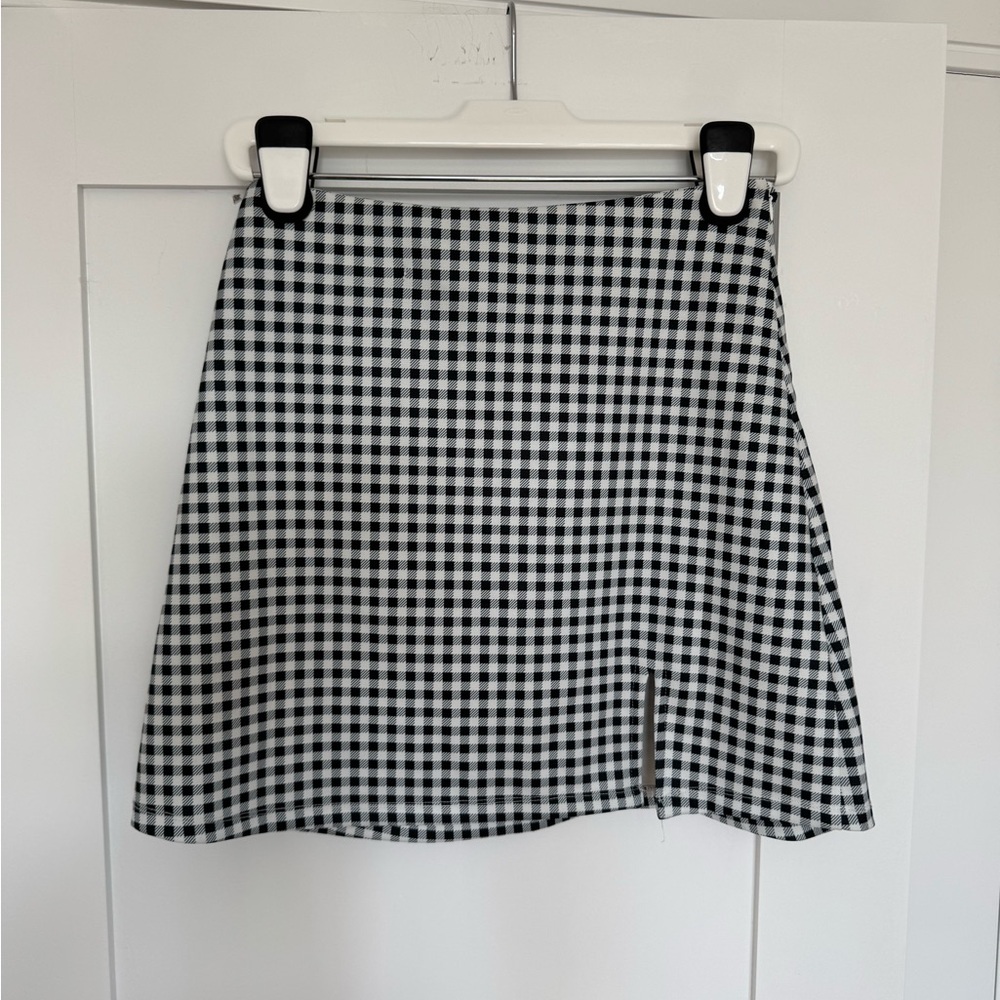 Black and White Gingham Skirt